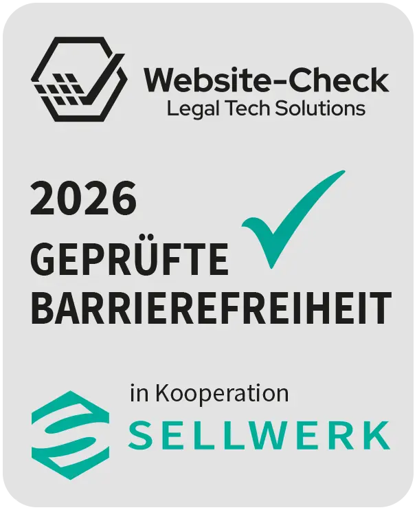 Website-Check Barrierefreiheitssiegel - Verlinkt zur Website-Check Siegelseite für diese Webseite